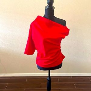 Zara one shoulder red/orange shirt size large. Very cute and classy look.